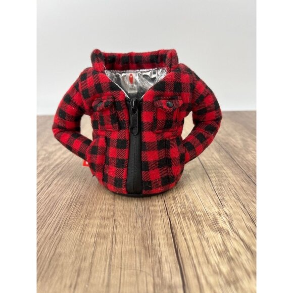Puffin Drinkwear Other - Puffin Drinkwear Red & Black Plaid Insulated Can Cooler Small Lumberjack